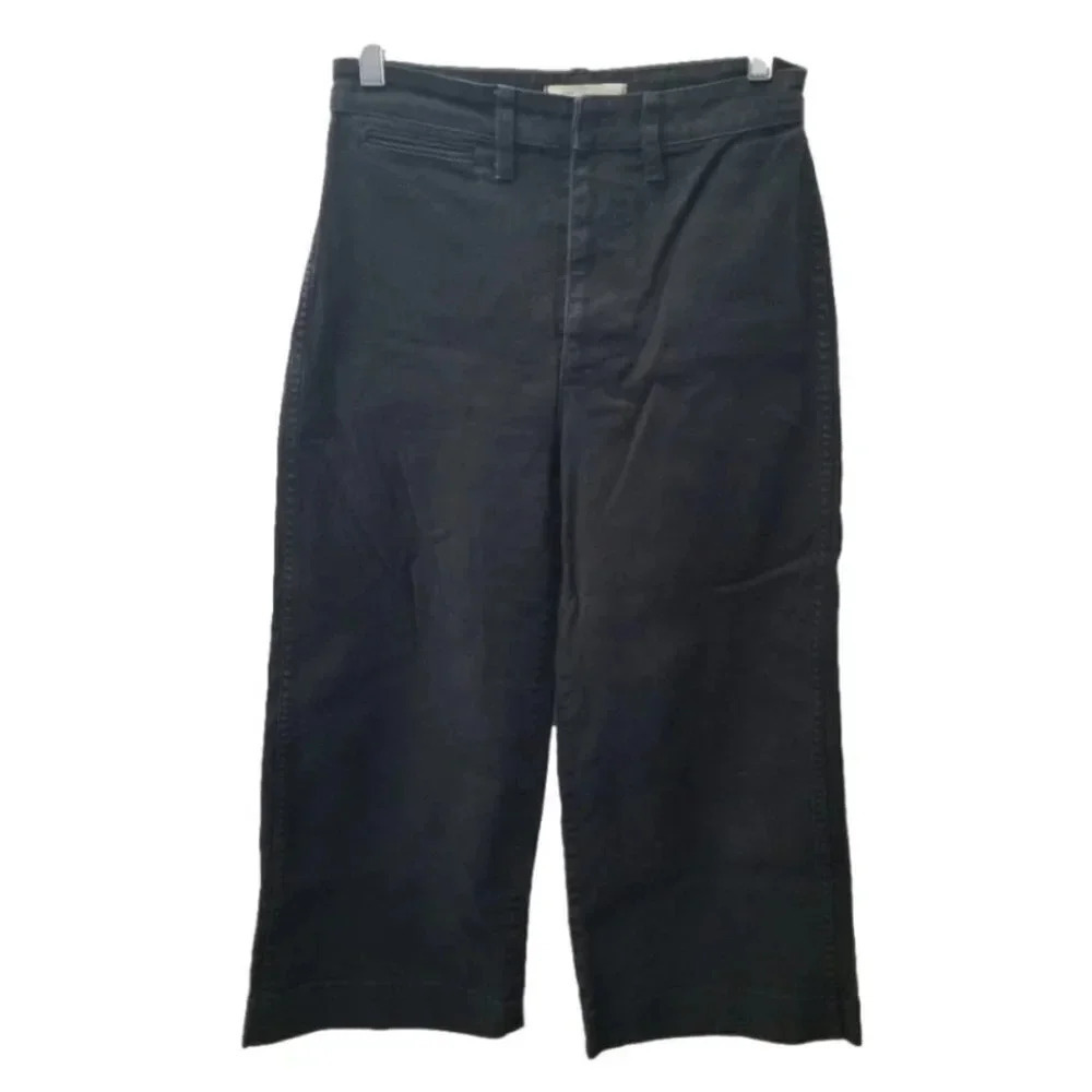 Madewell Black  Wide Leg Cropped High Rise Jeans 25